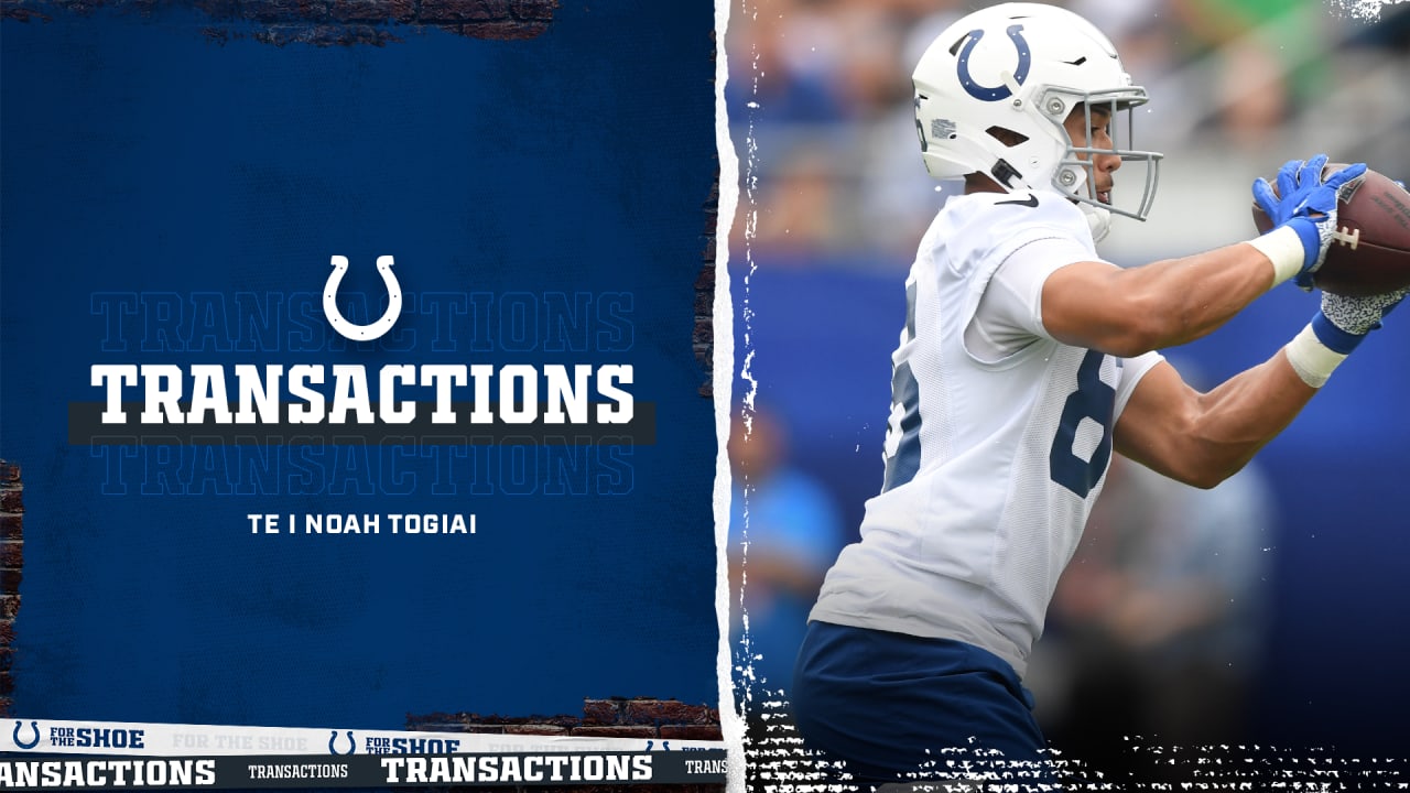 Indianapolis Colts designate TE Noah Togiai to return from IR