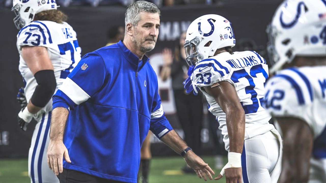 Indianapolis Colts head coach Frank Reich talks with Colts.com's Matt