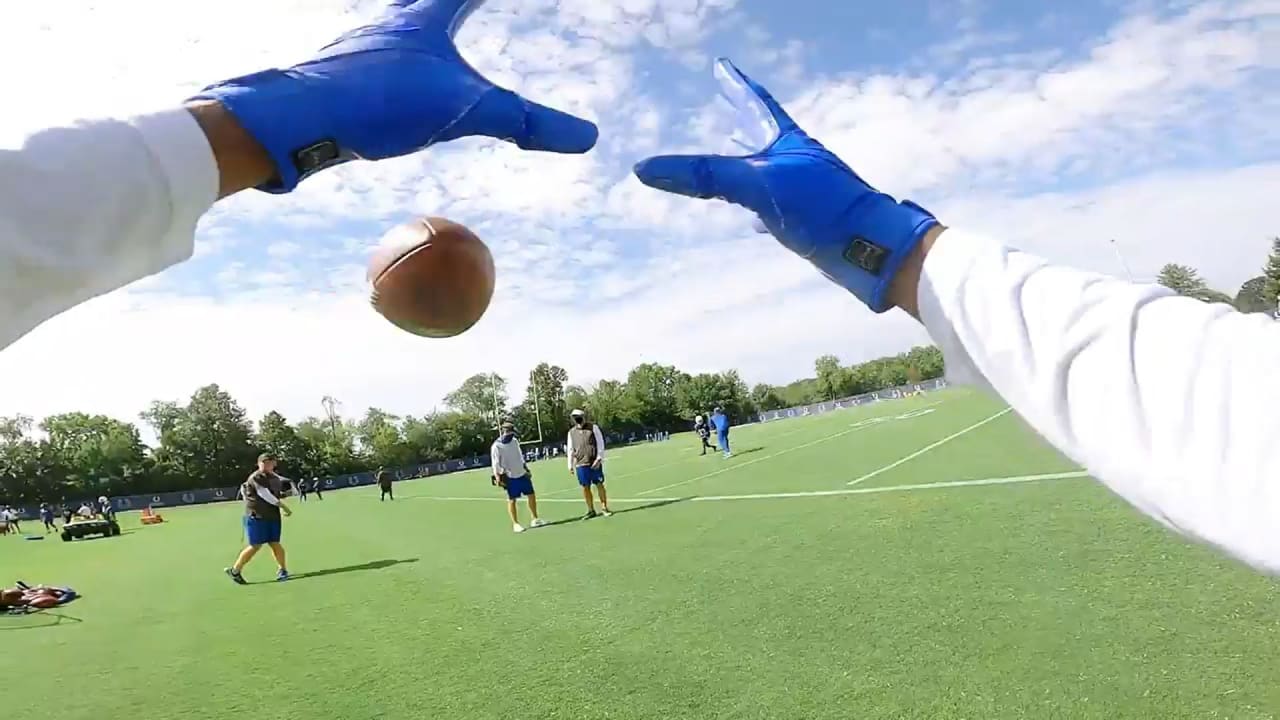 Colts RB Marlon Mack wears GoPro during training camp practice
