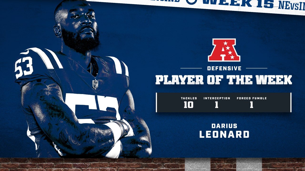 Colts news: Darius Leonard named AFC Defensive Player of the Week