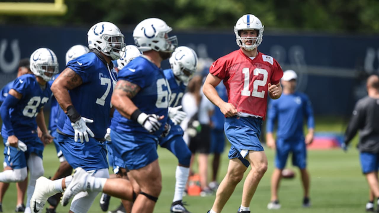 Andrew Luck throwing footballs, according to Colts coach Frank Reich