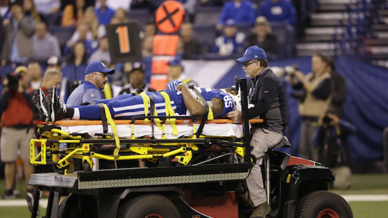 LOOK: Ravens mascot carted off field after suffering injury during