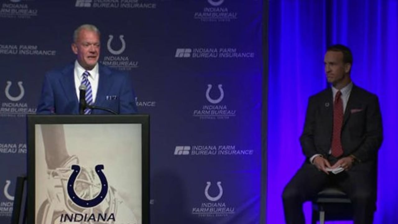 Overtime. 08th Oct, 2017. Payton Manning gets his jersey retired during  halftime of NFL football game action between the San Francisco 49ers and  the Indianapolis Colts at Lucas Oil Stadium in Indianapolis