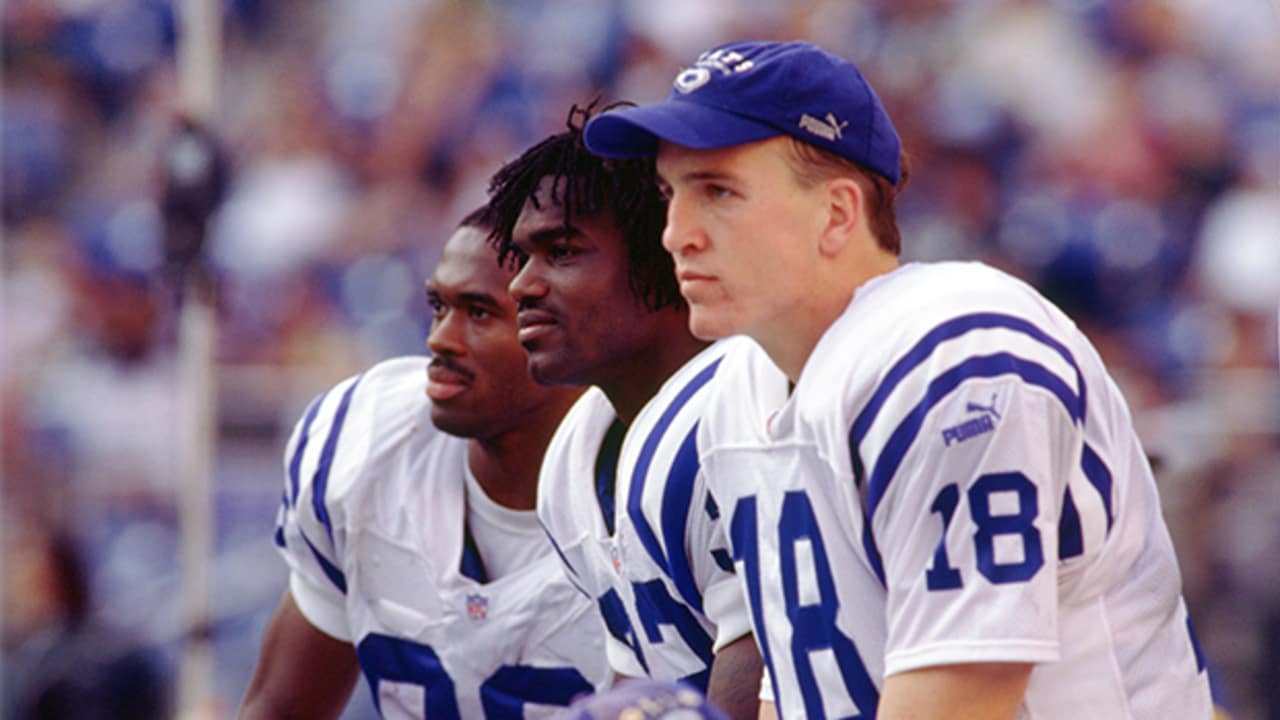 Tony Dungy, Edgerrin James, Peyton Manning and Marvin Harrison