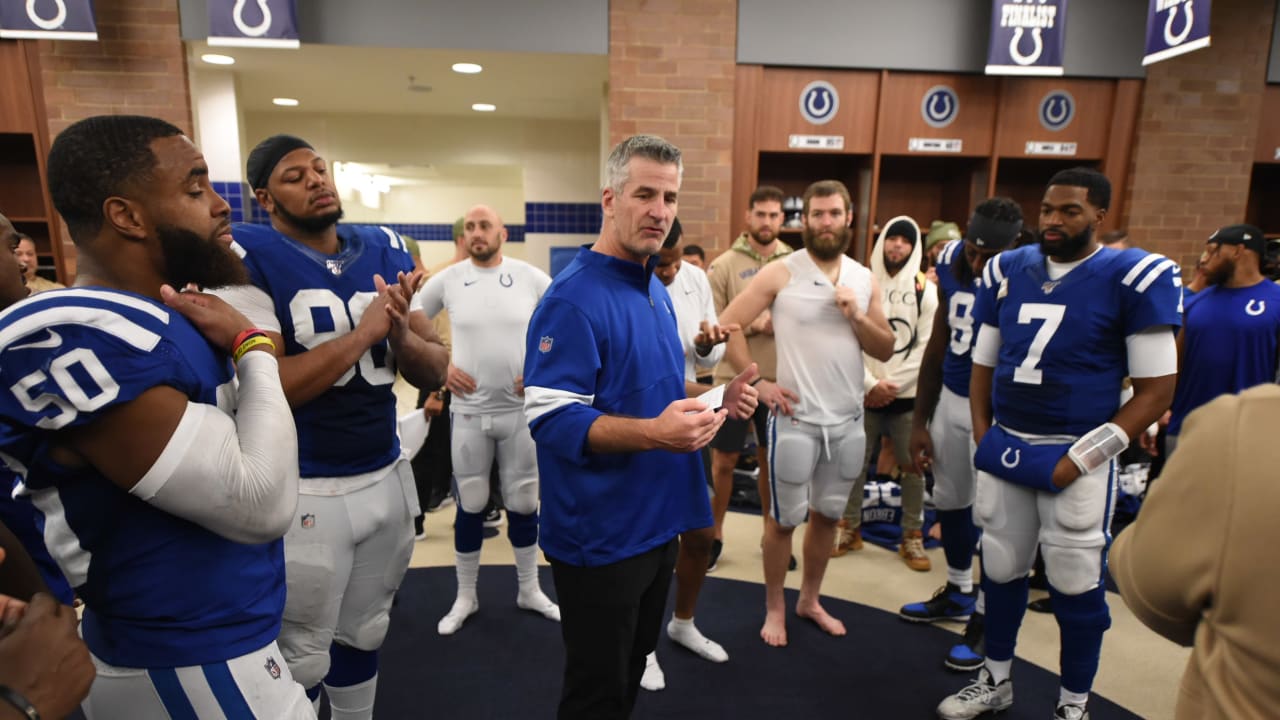 Indianapolis Colts head coach Frank Reich addresses locker room after Week  18 loss