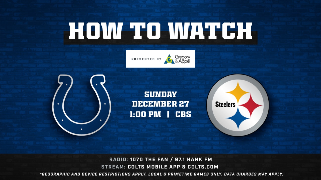 Indianapolis Colts at Pittsburgh Steelers (Week 16) kicks 