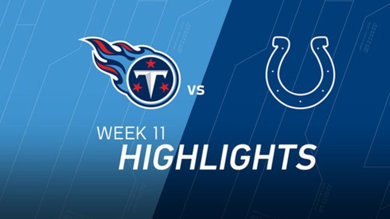 Titans vs. Colts  NFL Week 11 Game Highlights 