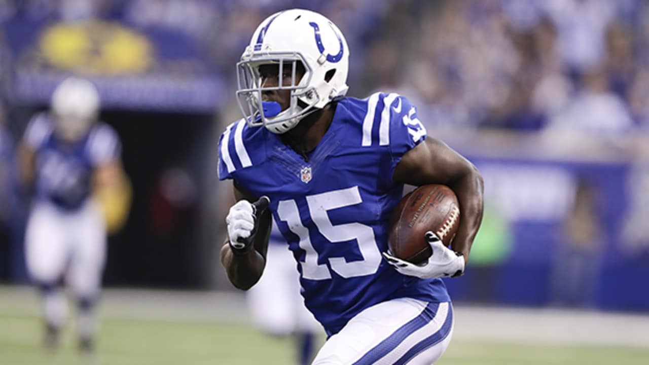 Indianapolis Colts wide receiver Phillip Dorsett (15) in action during an  NFL football game between the