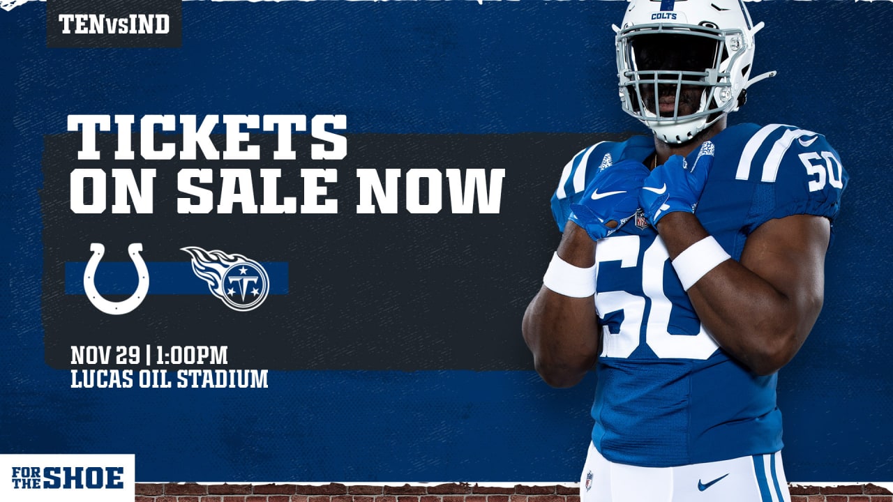 A limited number of singlegame tickets for Colts vs. Titans are