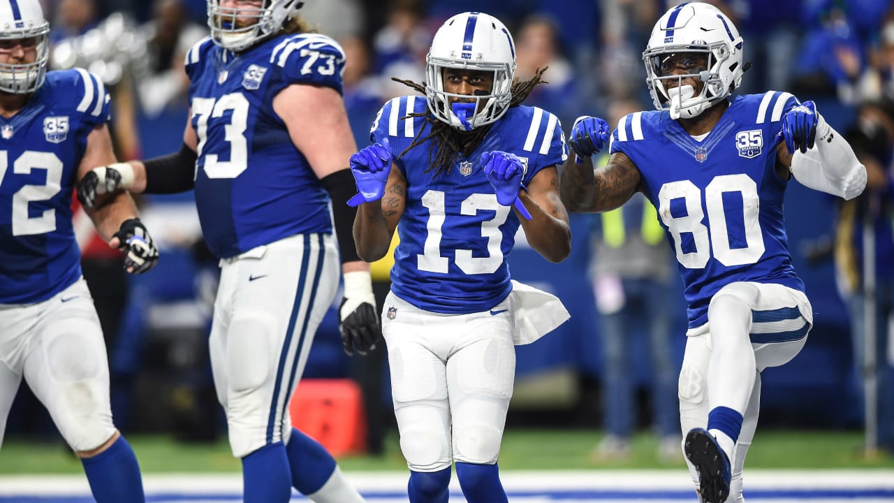 Indianapolis Colts wide receiver Marcus Johnson (16) during NFL football  preseason game action between the Indianapolis