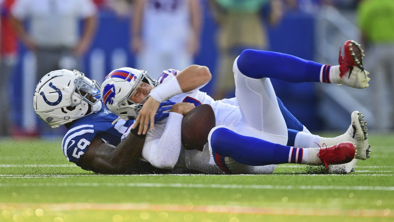 Josh Allen Debuts Blue Helmet at Practice