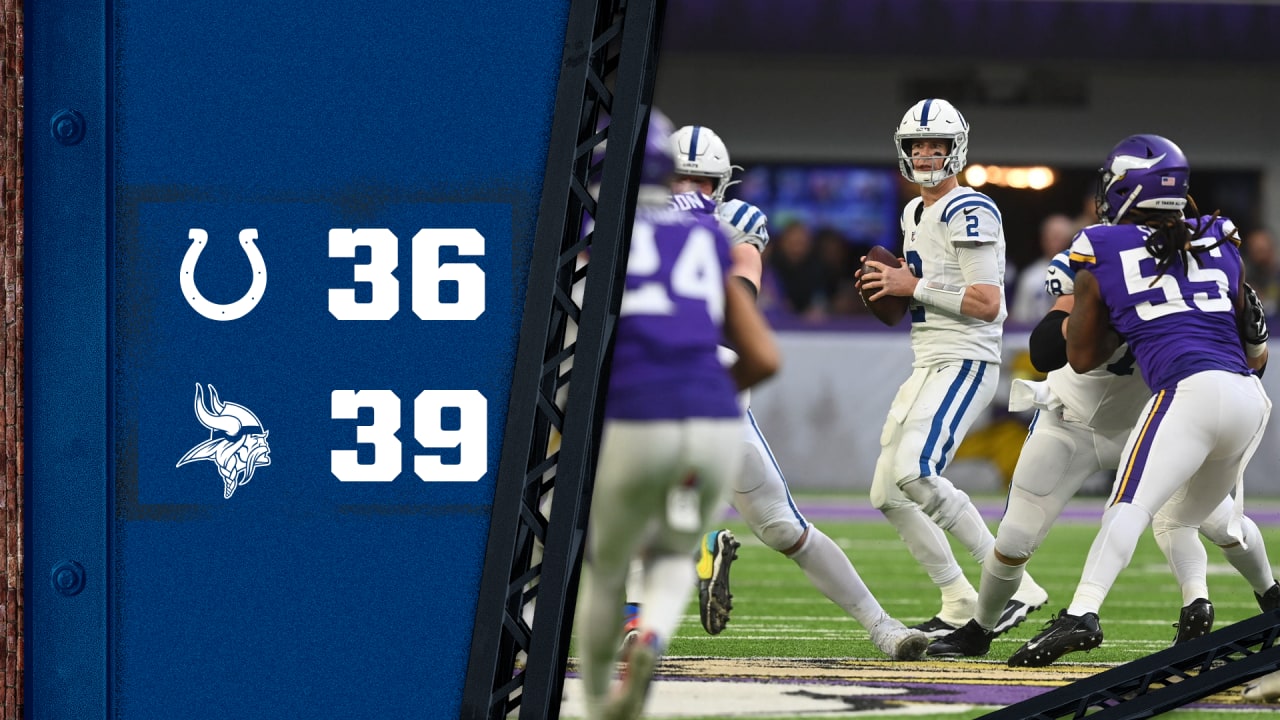 Highlights: Indianapolis Colts 36-39 Minnesota Vikings in NFL