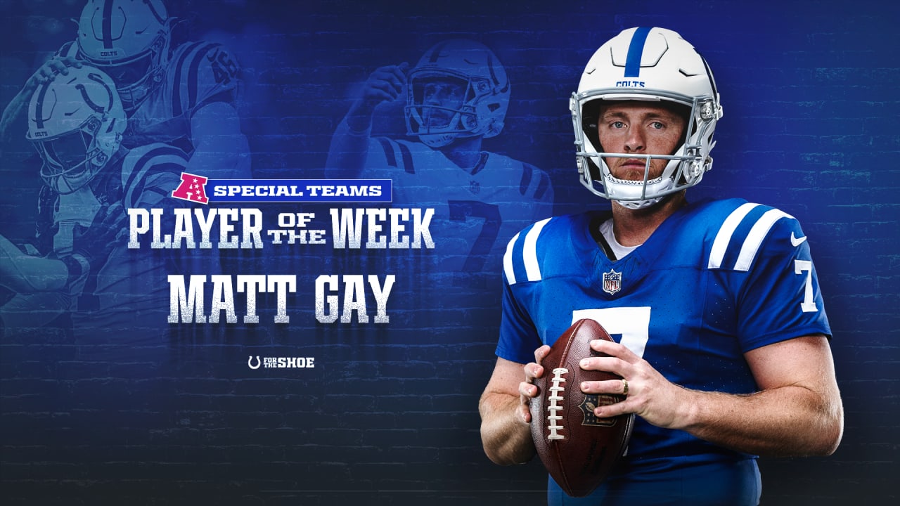 Colts K Matt Gay Named AFC Special Teams Player Of The Week For Week 3