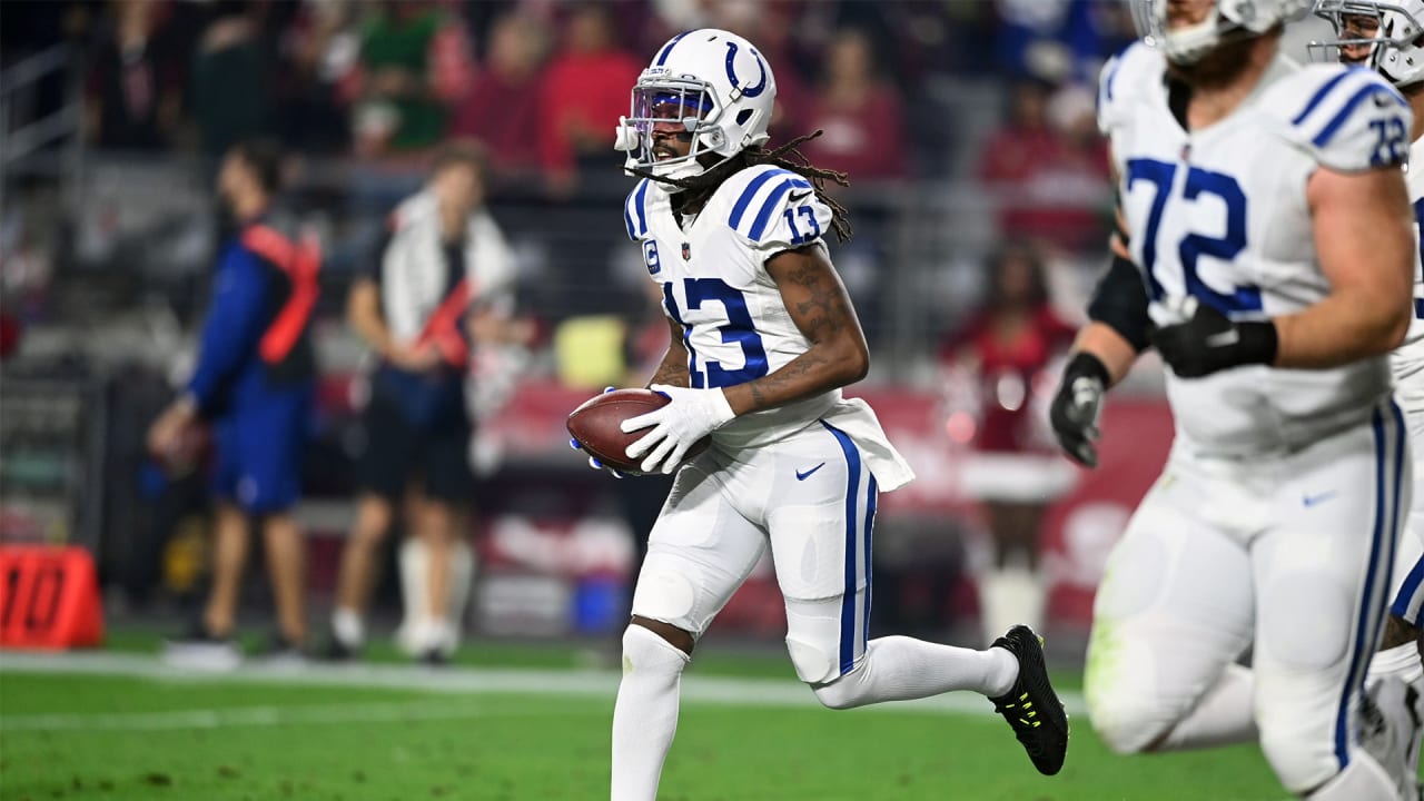 Indianapolis Colts wide receiver T.Y. Hilton runs a drill during