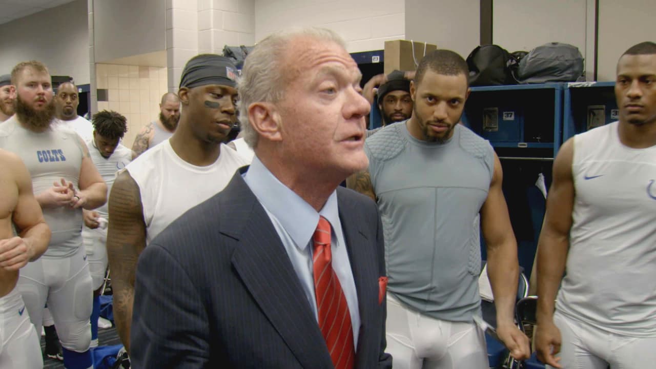 Colts owner Jim Irsay reacts to overtime win over Broncos