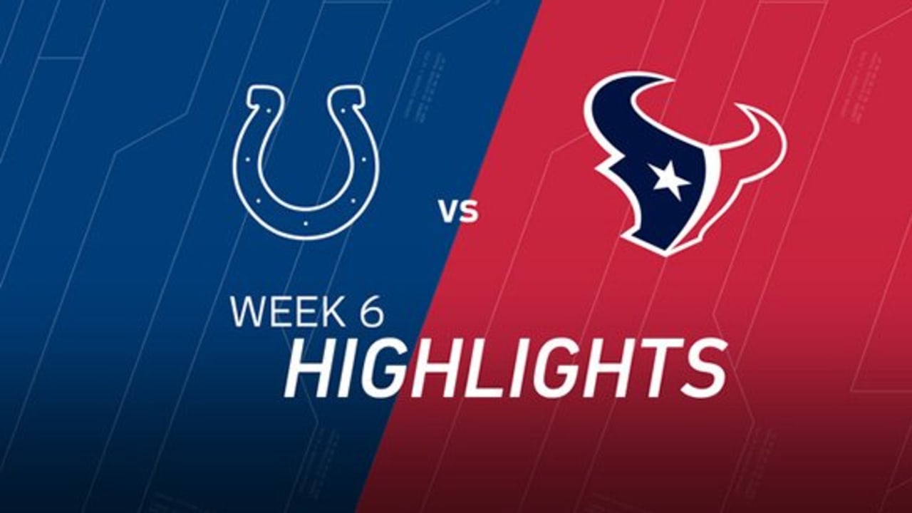 Colts vs. Texans: Live updates, highlights from NFL Week 6 action