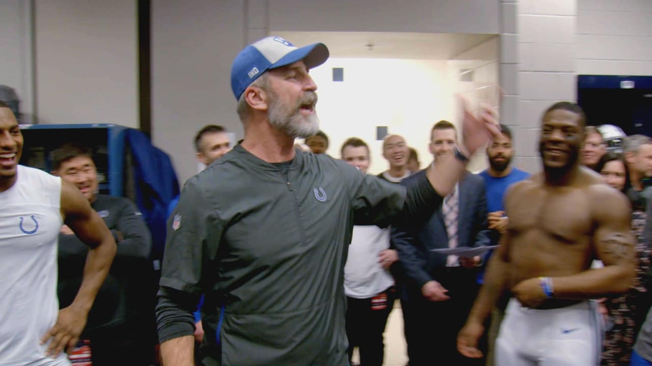 Indianapolis Colts coach Frank Reich mic'd up during AFC Playoff game