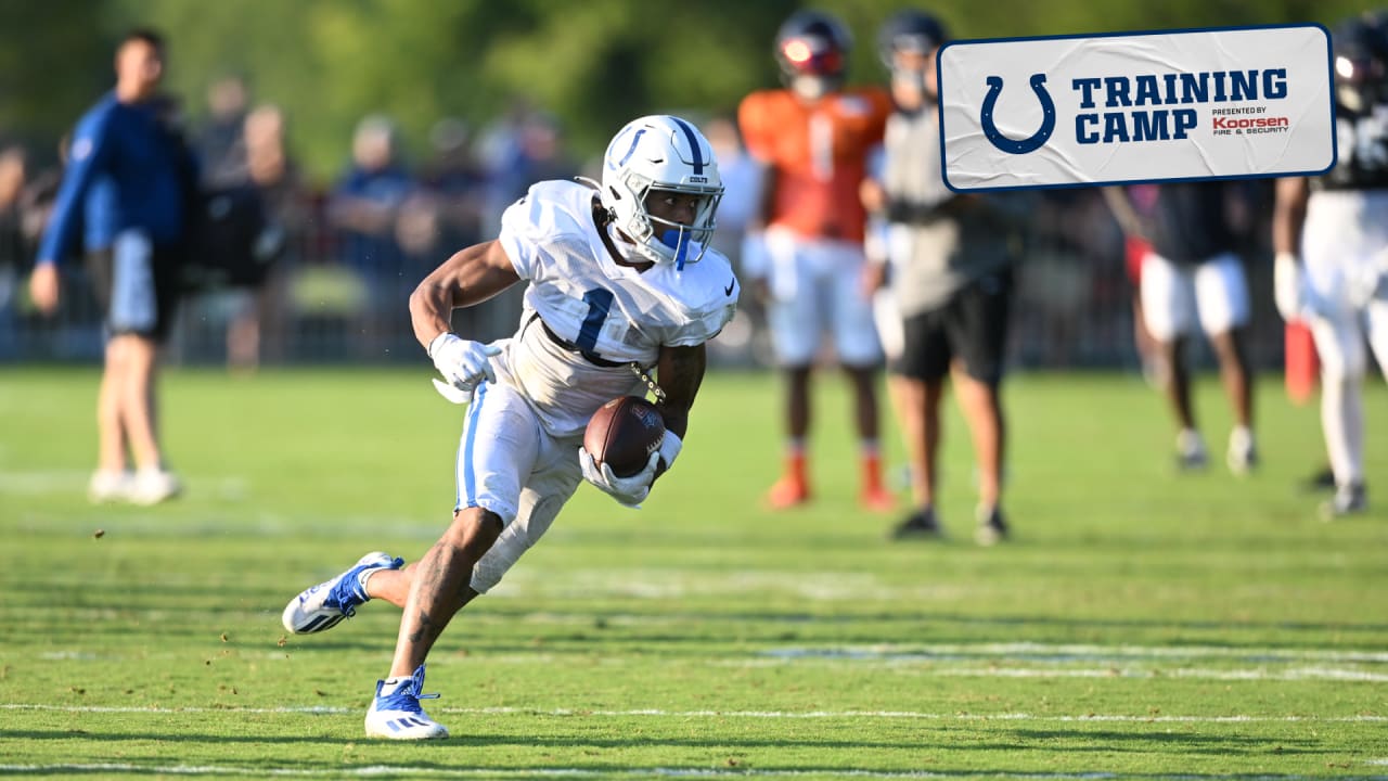 Wide receiver Josh Downs views joint practice with the Chicago Bears as