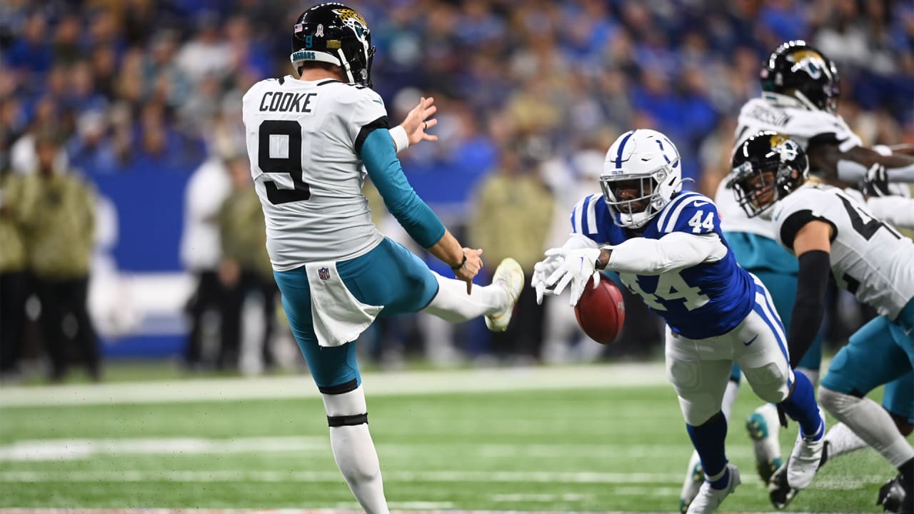 Indianapolis Colts defensive end Dayo Odeyingbo's third-down sack on Philadelphia  Eagles quarterback Tanner McKee forces Eagles punt