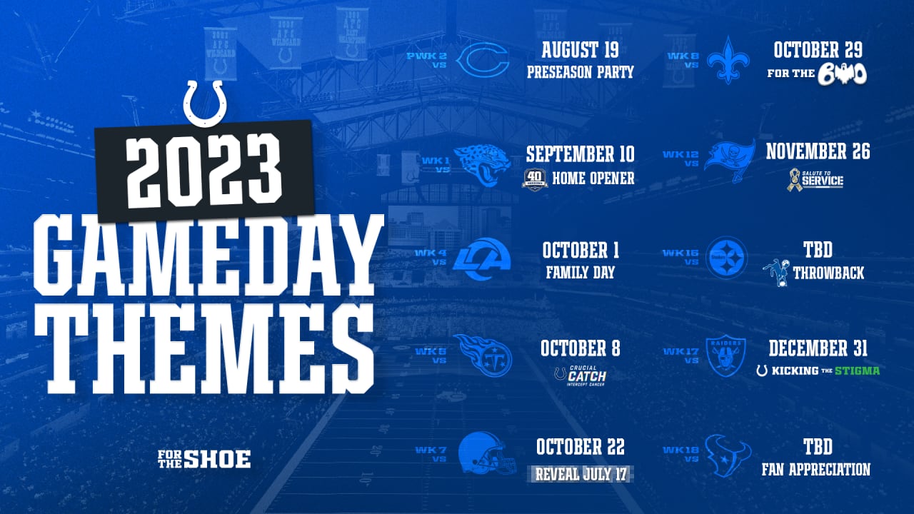 Colts announce gameday themes for 2023