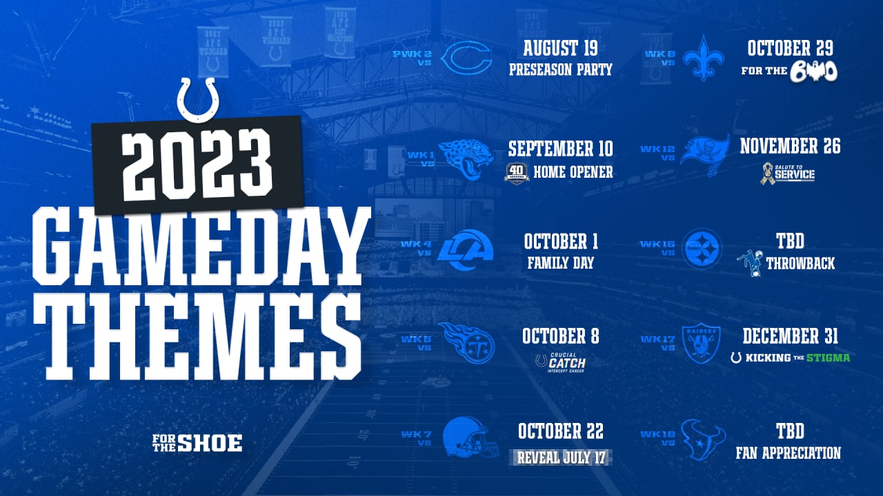 Colts announce gameday themes for 2023 BVM Sports