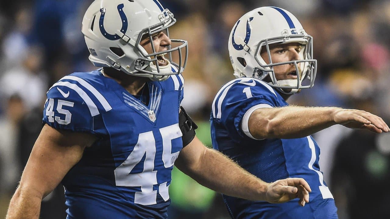 Dallas Cowboys long snapper Matt Overton (45) shows his enthusiasm