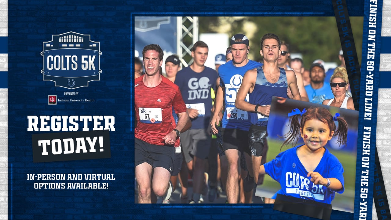 The ninth annual Colts 5K Run/Walk will be held Saturday, August 21st at  Lucas Oil Stadium. Registration is open for both in-person and virtual  options.