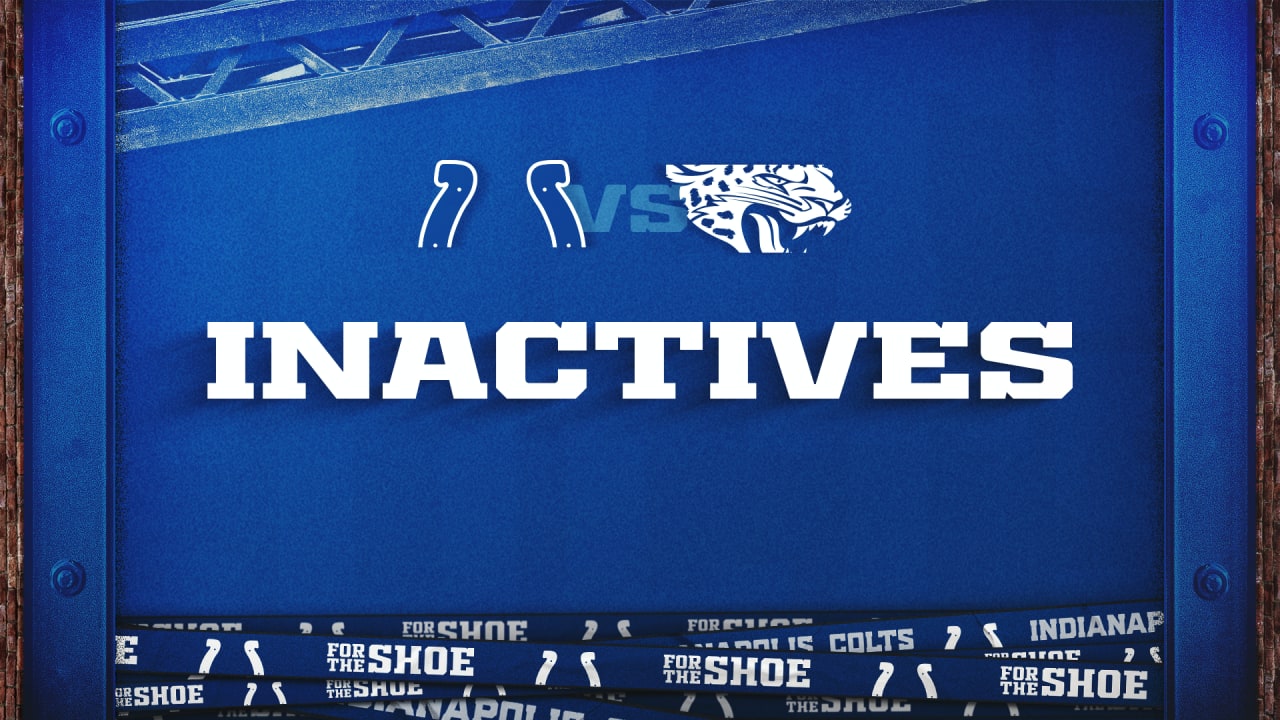 Colts announce 5 inactive players for Week 6 game at Jacksonville Jaguars