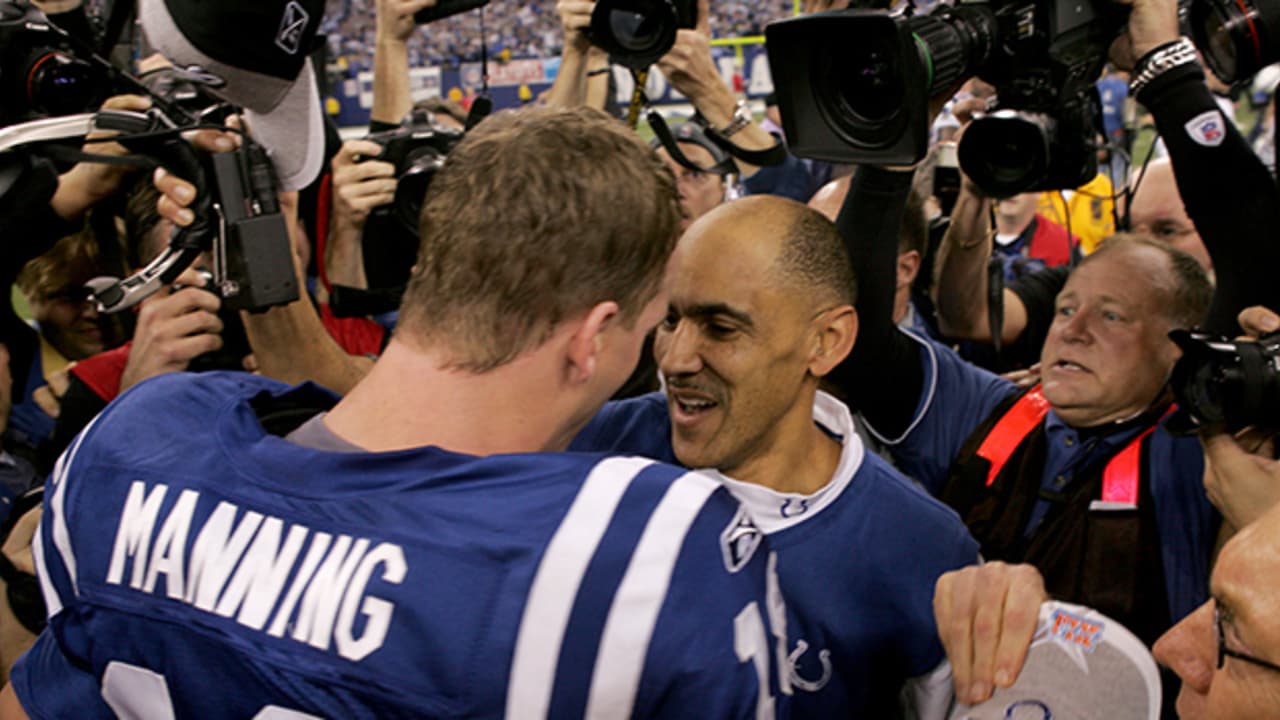 Tony Dungy, Edgerrin James, Peyton Manning and Marvin Harrison