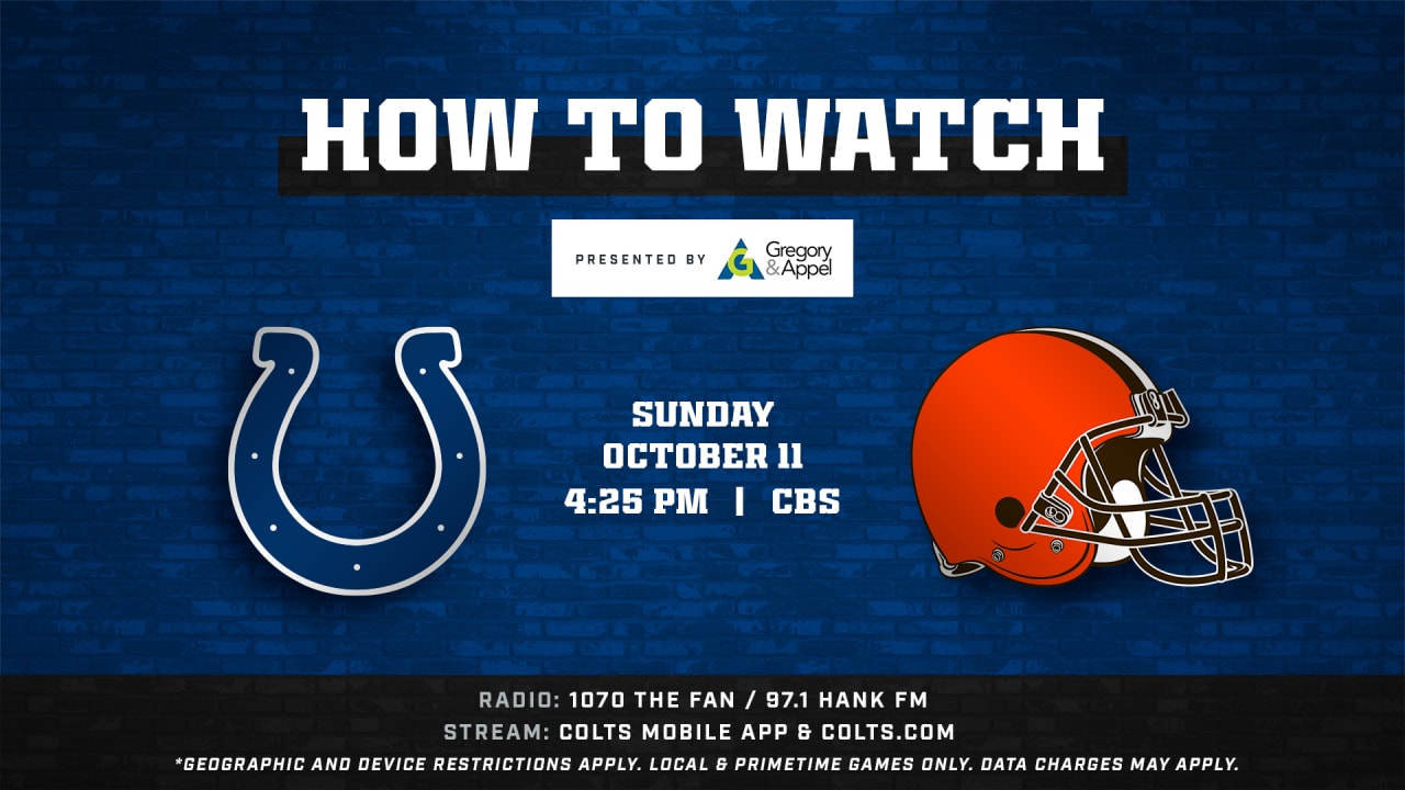 Indianapolis Colts at Cleveland Browns (Week 5) kicks off at 4:25