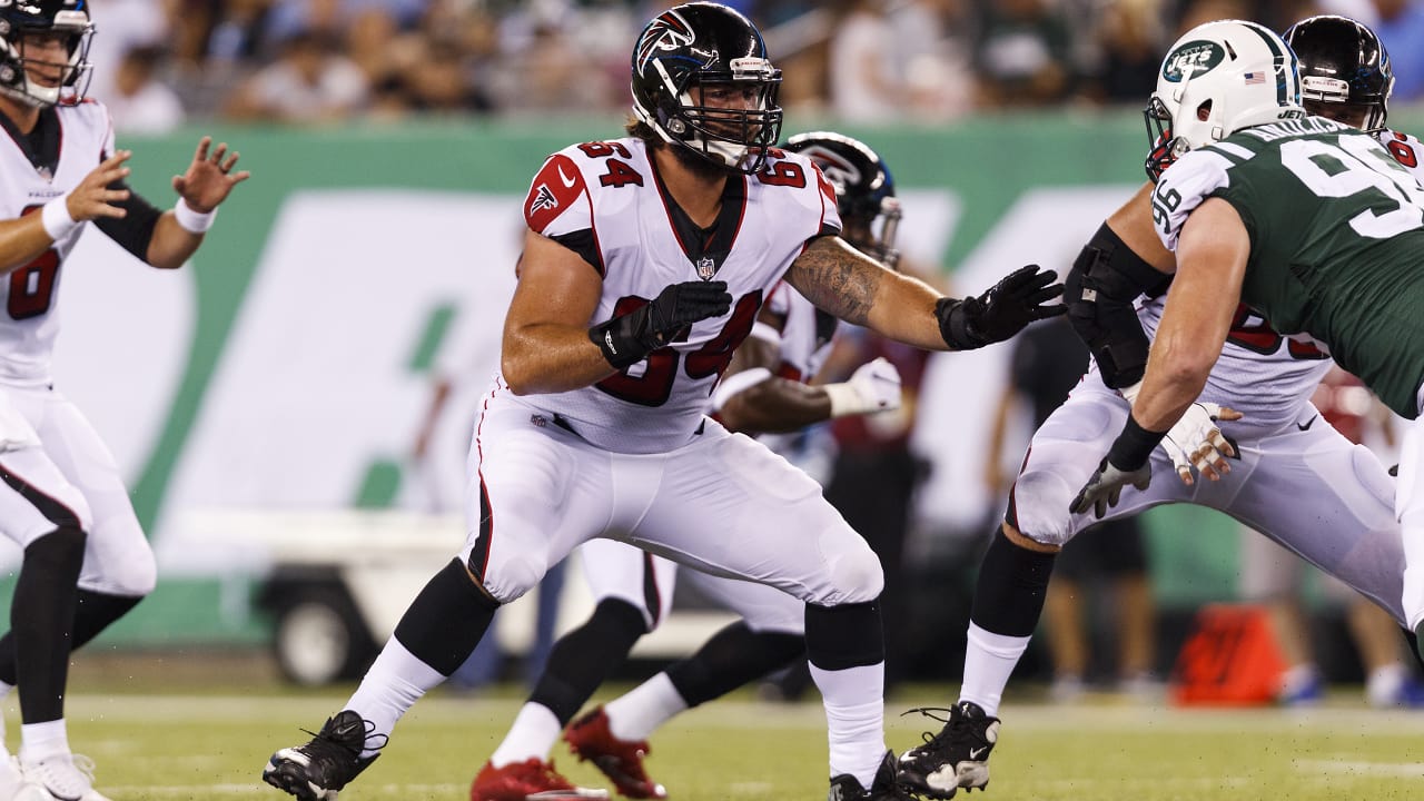 Arizona Cardinals center Sean Harlow (64) with his helmet off