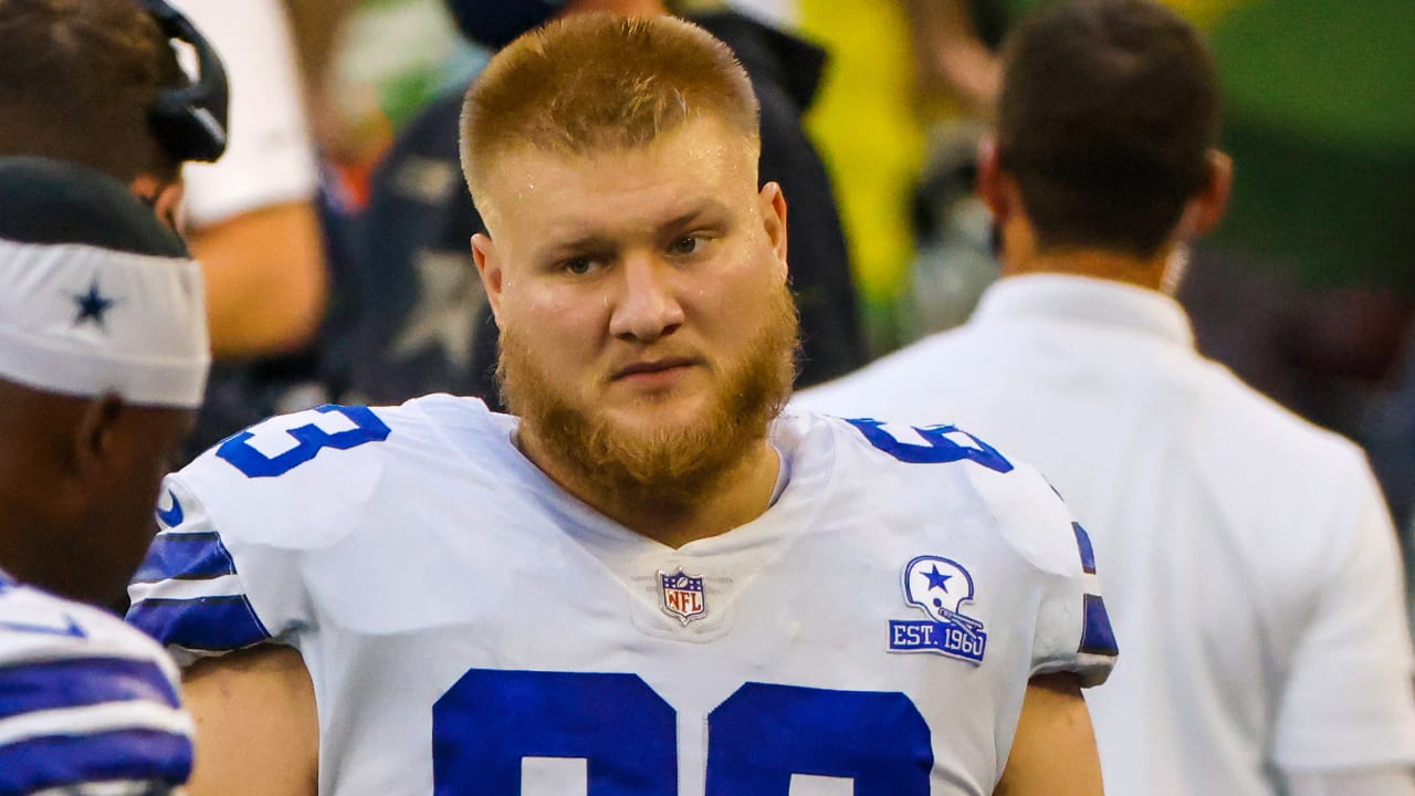 Dallas Cowboys center Tyler Biadasz (63) is seen after an NFL