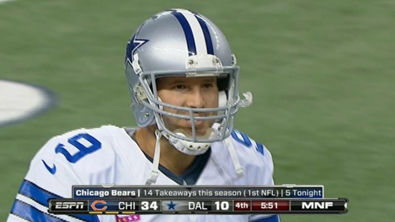 Tony Romo interceptions gift victory to Chicago Bears, NFL