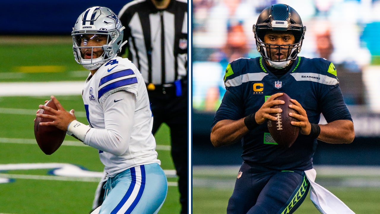 Seattle, WA, USA. 23rd Sep, 2018. Dallas Cowboys quarterback Dak Prescott (4)  before a game between the Dallas Cowboys and Seattle Seahawks at  CenturyLink Field in Seattle, WA. The Seahawks defeated the