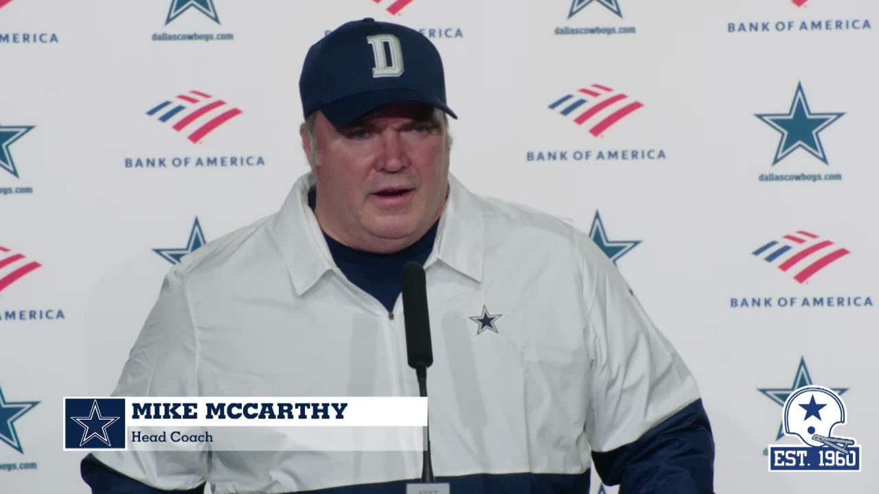 Dallas Cowboys Head Coach Mike McCarthy is seen on the sideline in