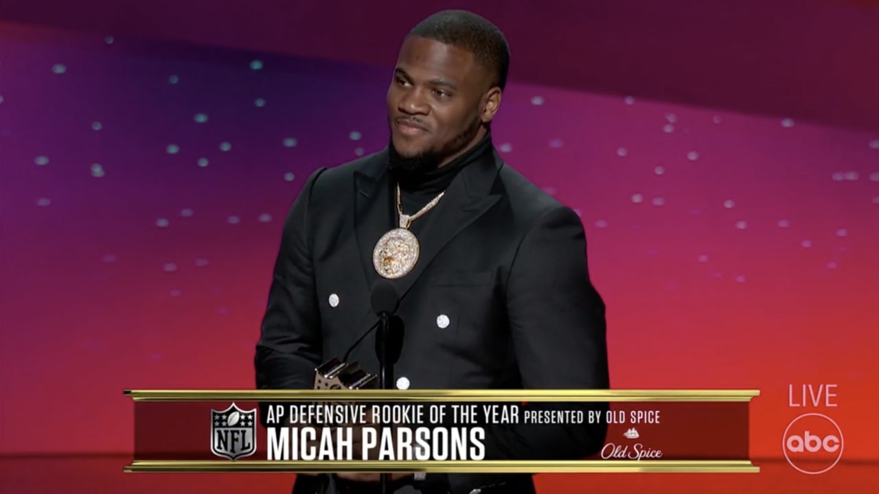 2022 NFL Honors: Micah Parsons wins NFL Defensive Rookie of the Year award