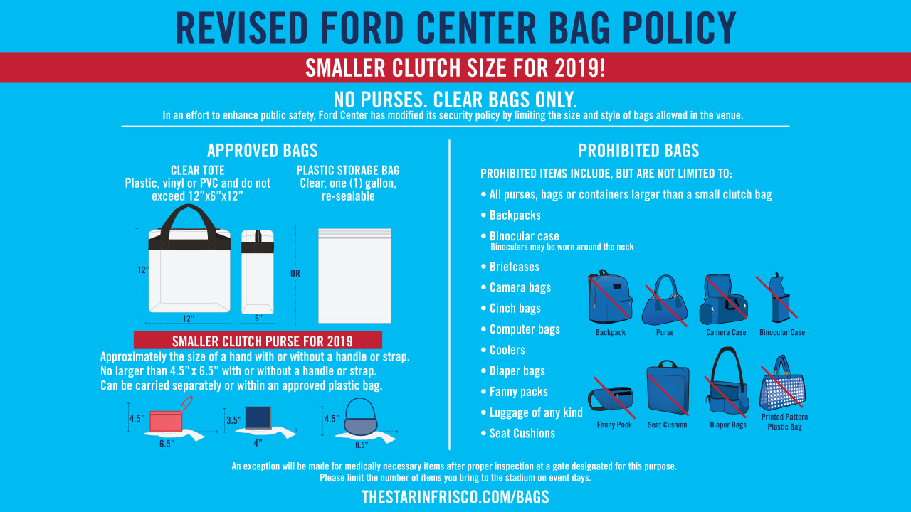 Ford Center Bag Policy