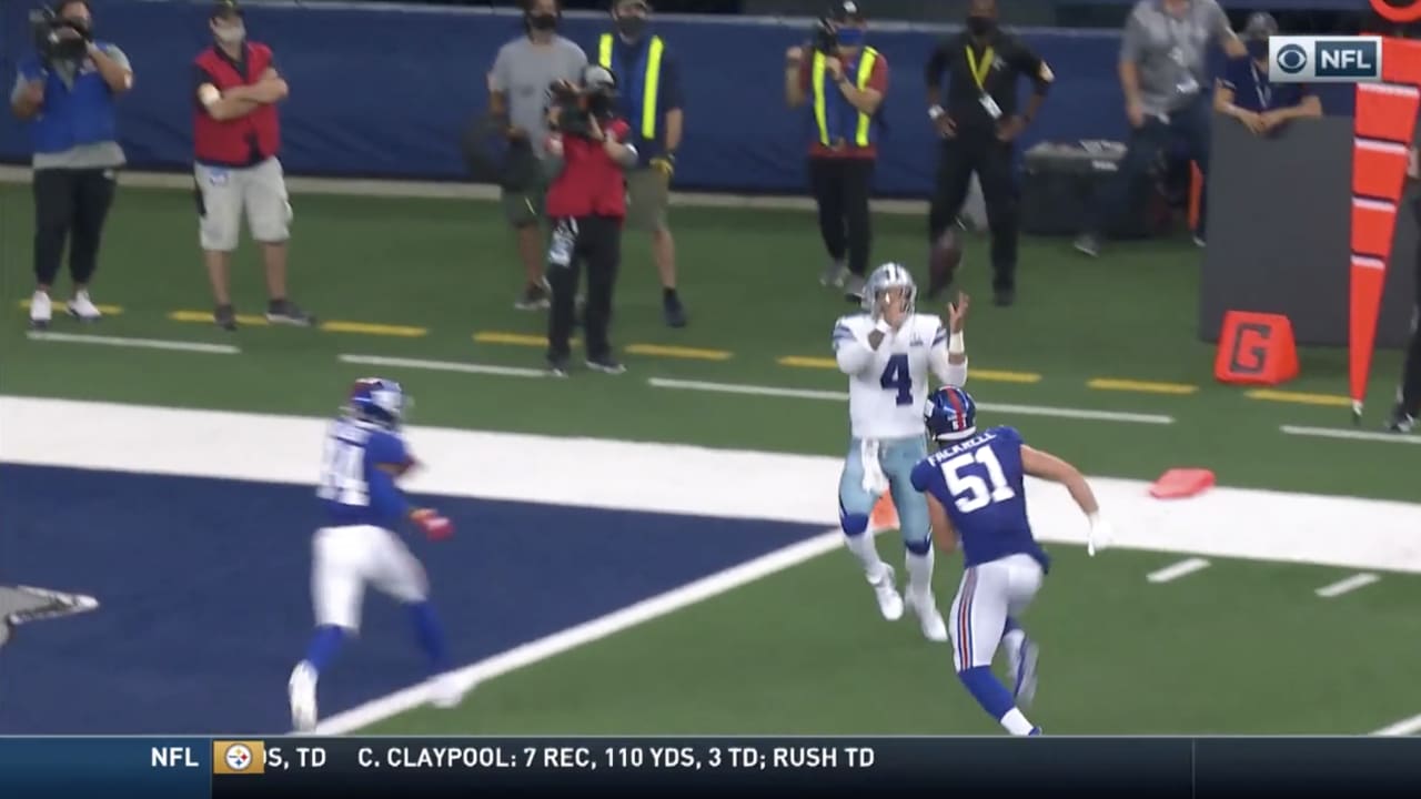 Dak Prescott of the Dallas Cowboys rushes for a touchdown against