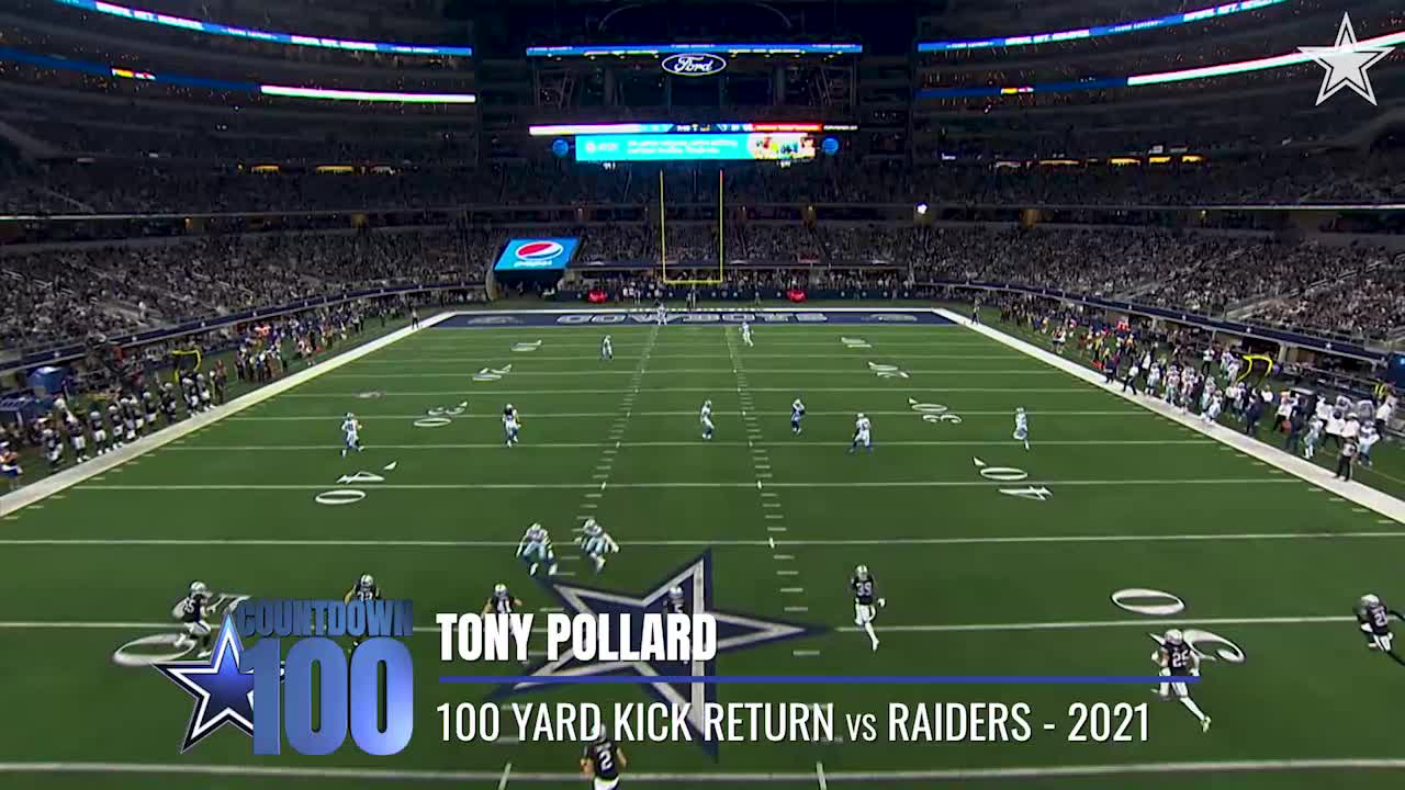 WATCH: Cowboys' Tony Pollard hits 100-yard kickoff return TD