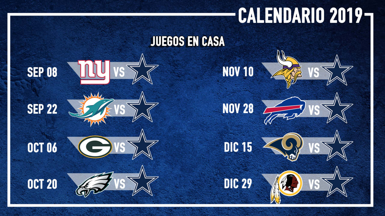 Conoce el calendario completo de juegos de los Dallas Cowboys para la  temporada 2017-18 de la NFL