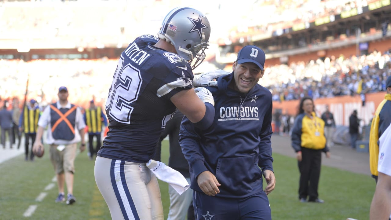 Terence Newman of the Dallas Cowboys adjusts his helmet during the