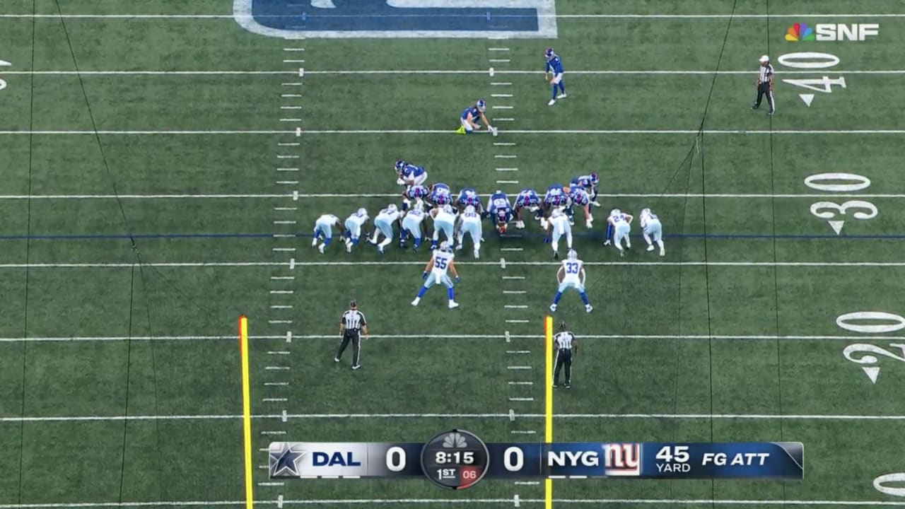 Cowboys Score 58-yard TD After Blocking Giants' FG