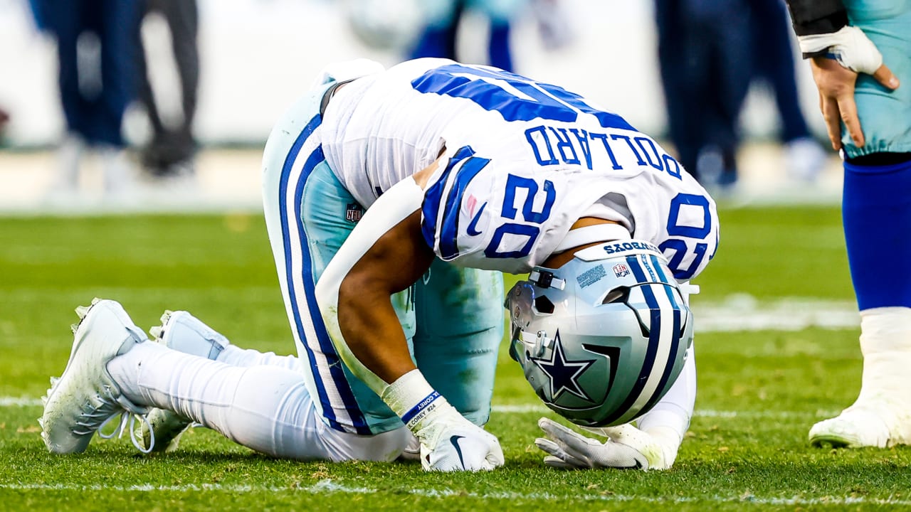 Tony Pollard of the Dallas Cowboys carries the ball against the