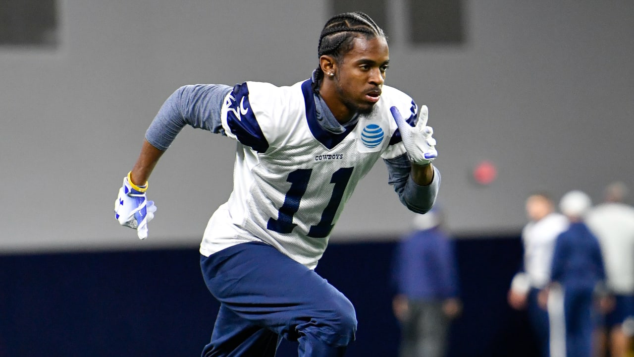 Dallas Cowboys defensive end DeMarcus Lawrence (90) runs a drill