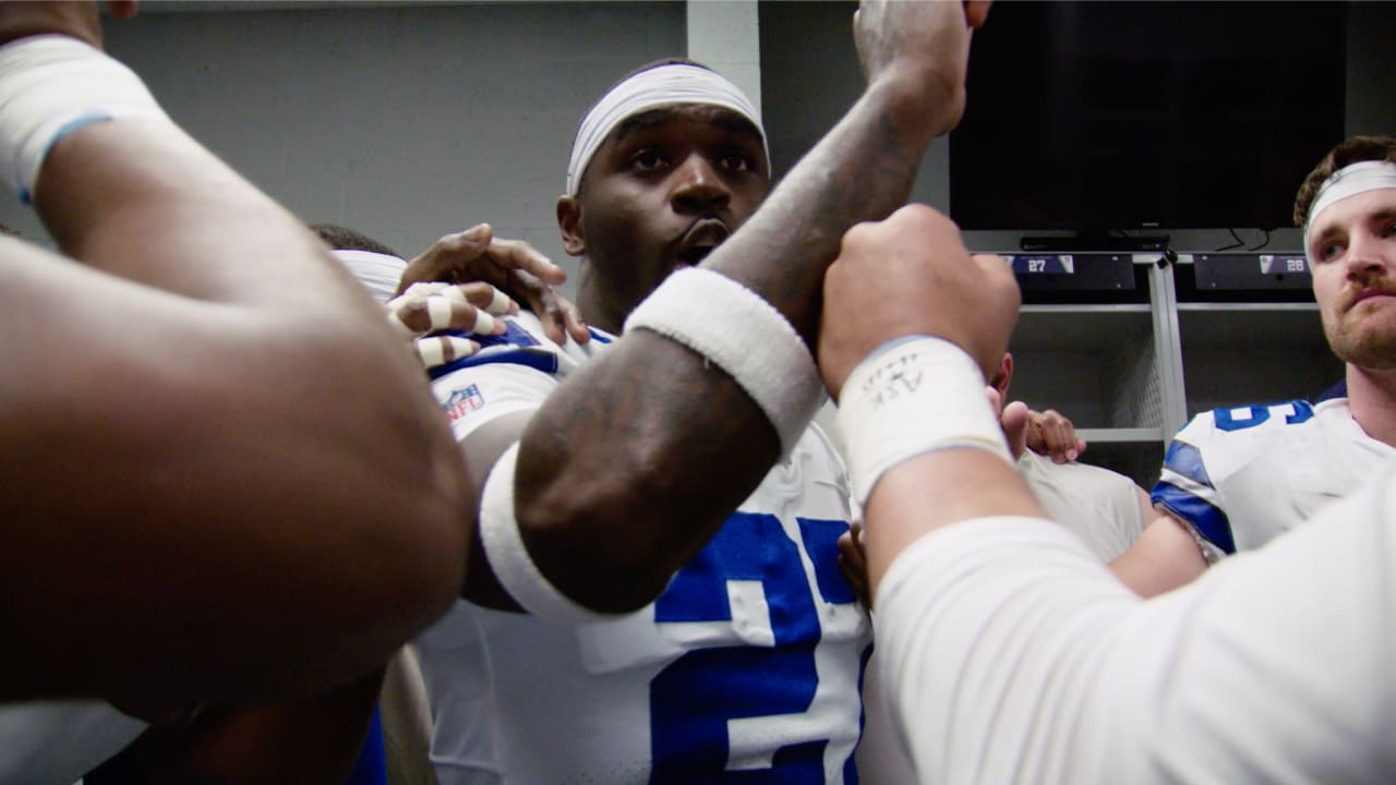 Mike McCarthy leads Dallas Cowboys' locker room party after Tampa