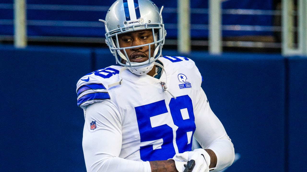 Dallas Cowboys linebacker Keanu Neal's helmet is shown during the