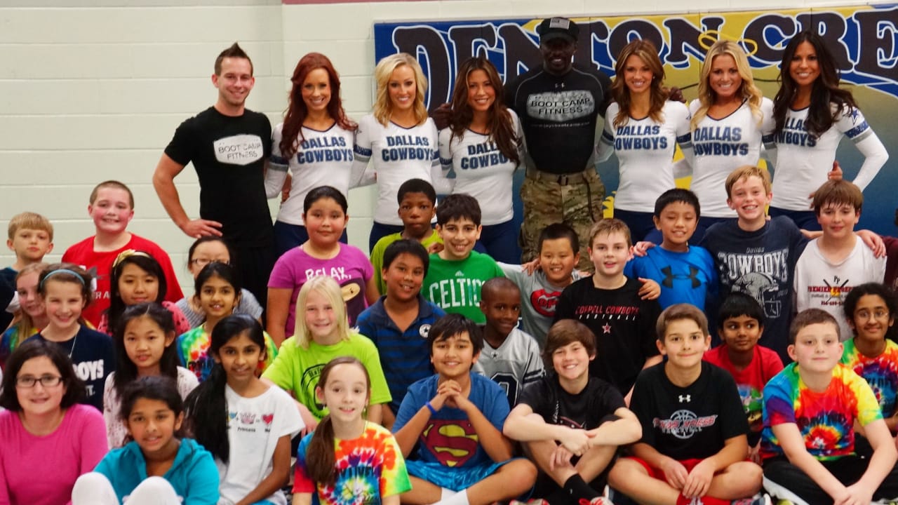 Dallas Cowboys Cheerleaders Bring Fitness Boot Camp To Local School