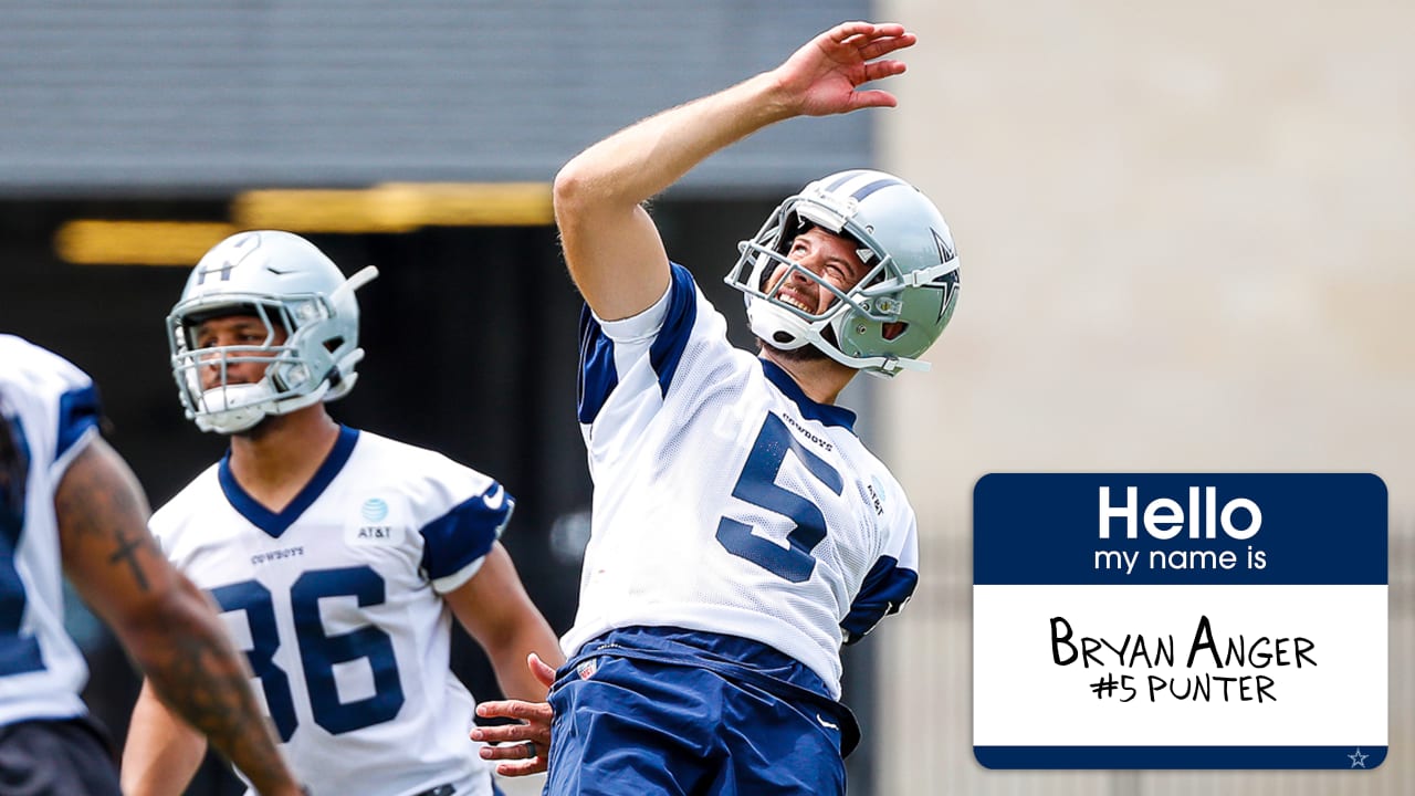 Dallas Cowboys punter Bryan Anger (5) stretches prior to an NFL football  game against the New England Patriots, Sunday, Oct. 17, 2021, in  Foxborough, Mass. (AP Photo/Stew Milne Stock Photo - Alamy