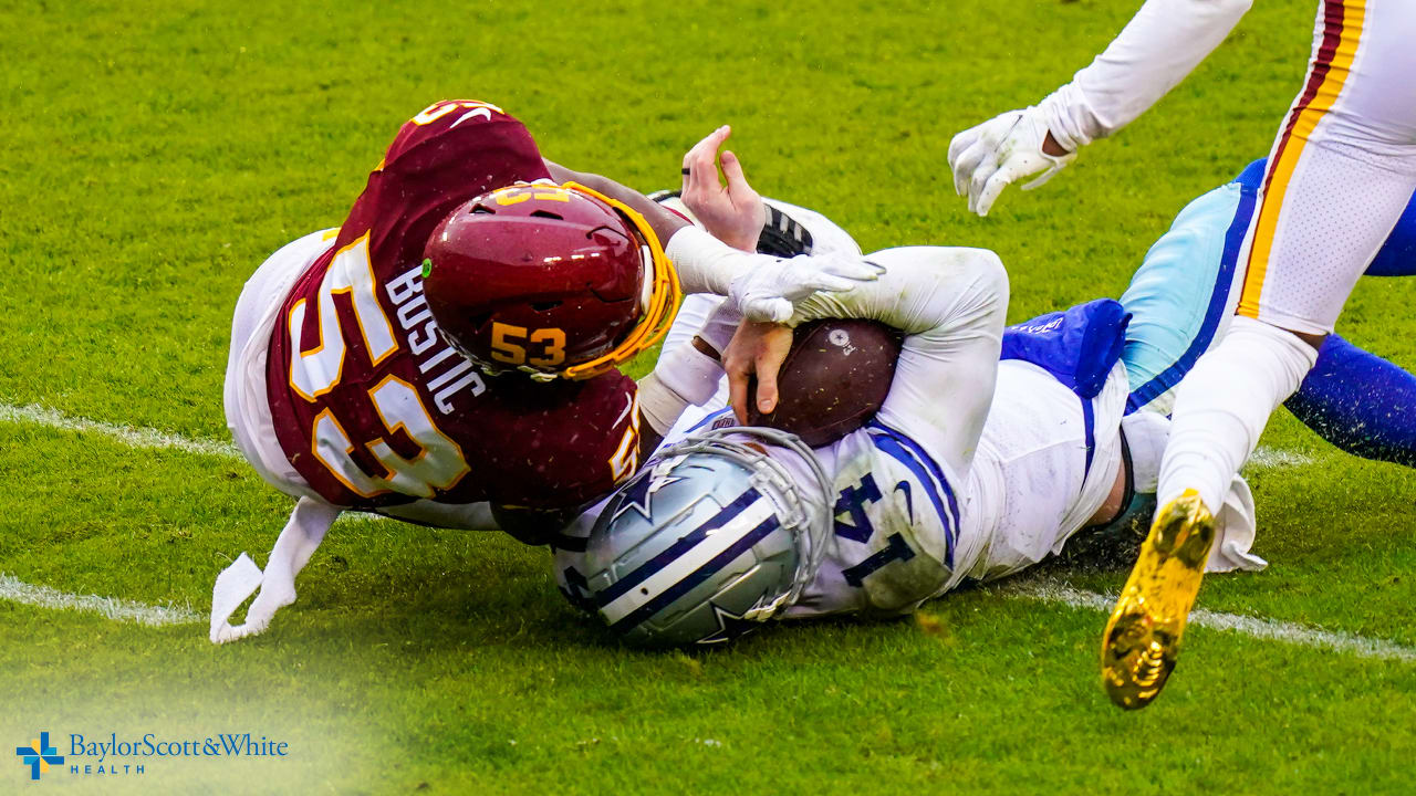 Dallas Cowboys free safety Damontae Kazee rushes in against the Washington  Football Team during the second half of an NFL football game, Sunday, Dec.  12, 2021, in Landover, Md. (AP Photo/Julio Cortez