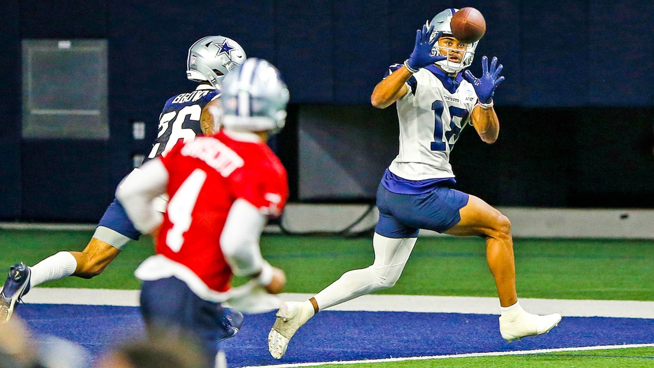 Cowboys seen wearing protective, NFL mandated Guardian Caps at OTAs